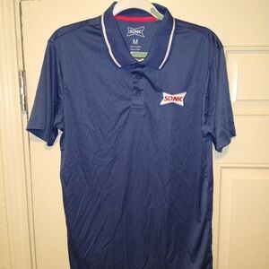 Sonic Restaurant Employee Uniform Short Sleeve Polo Shirt Men's sz Medium.